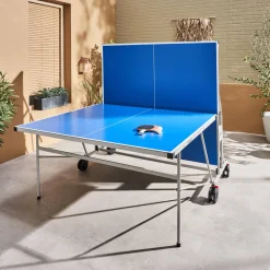 Mesa de ping pong dobrável externa com 4 raquetes e 6 bolas, 274,7cm