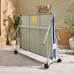Mesa de ping pong dobrável externa com 4 raquetes e 6 bolas, 274,7cm