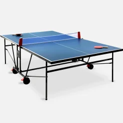 Mesa de ping pong dobrável interior com 4 raquetes e 6 bolas, 274cm