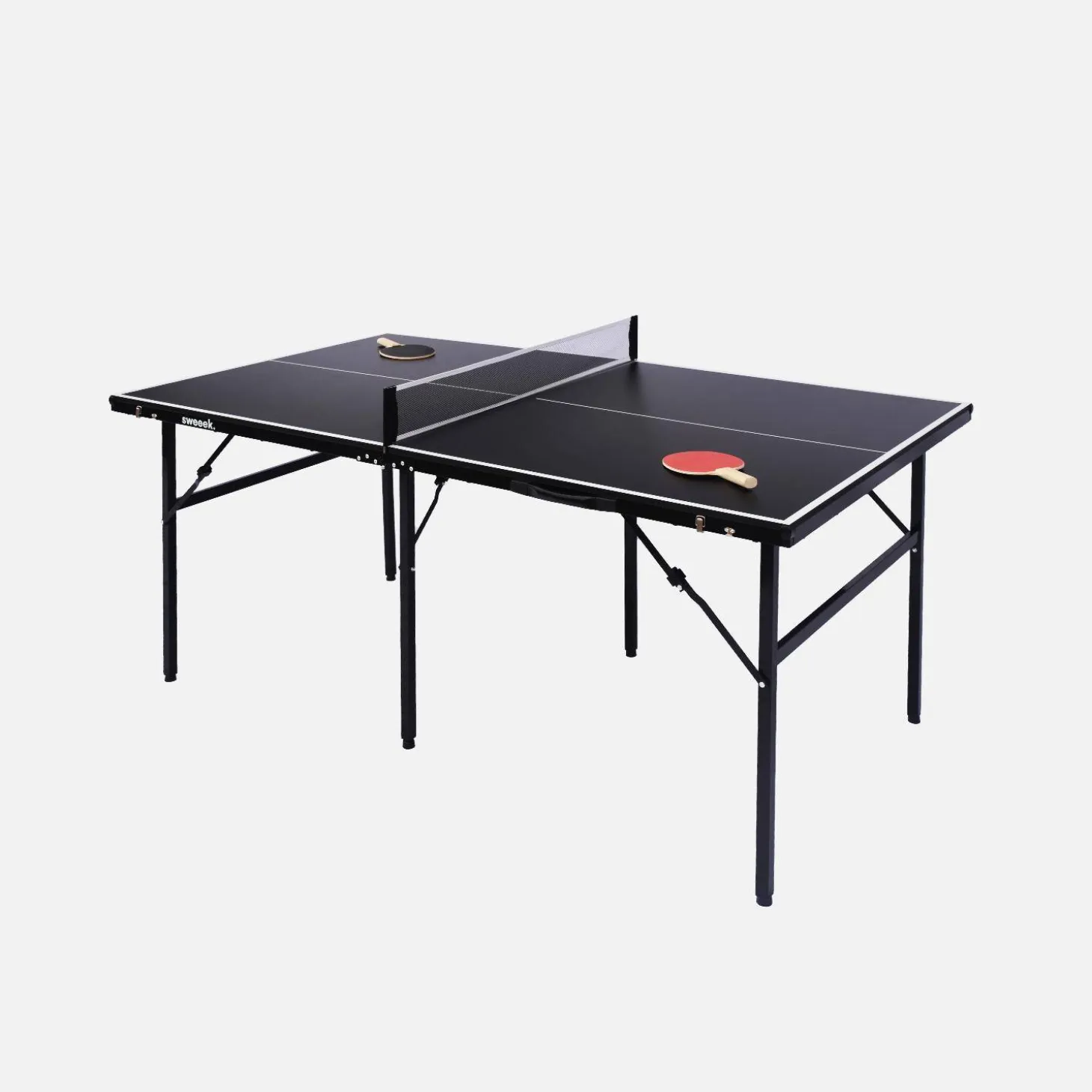 Mesa de ping pong exterior média com 2 raquetes e 3 bolas, 180 cm