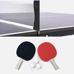 Mesa de ping pong exterior média com 2 raquetes e 3 bolas, 180 cm