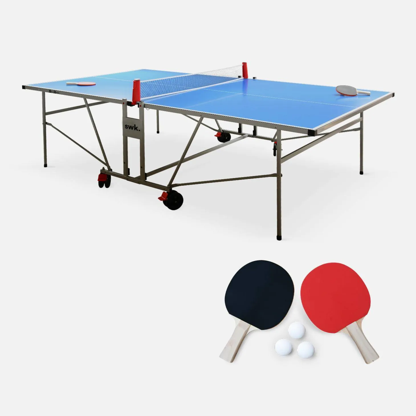 Mesa de ping pong exterior premium com 2 raquetes e 3 bolas, 274cm