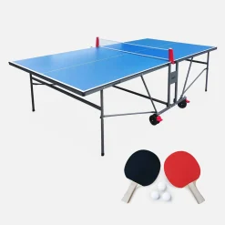 Mesa de ping pong interior com 2 raquetes e 3 bolas, 274 cm
