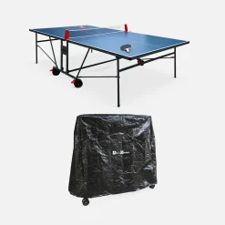 Mesa de ping pong interior com 2 raquetes 3 bolas + capa de proteção, 274cm