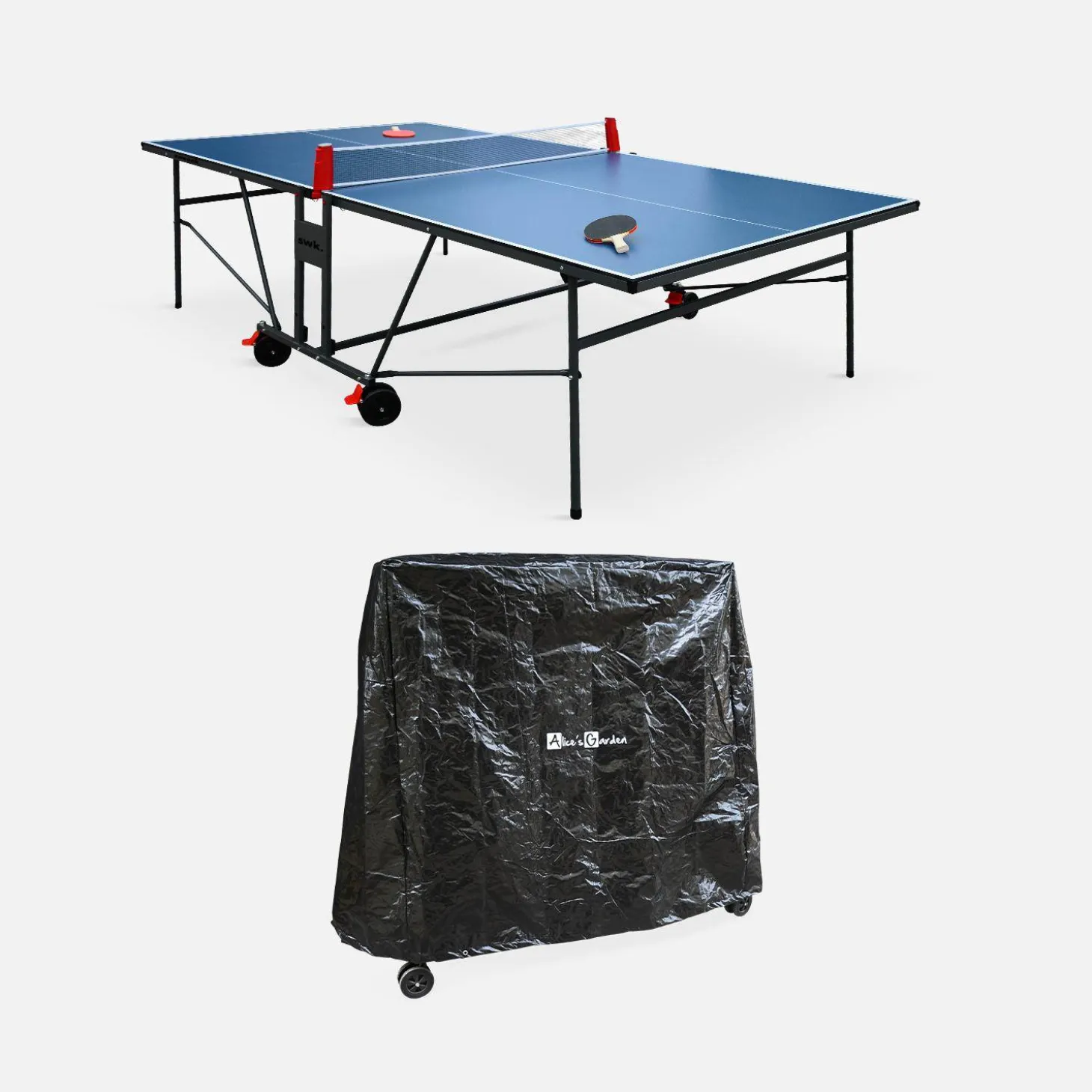 Mesa de ping pong interior com 2 raquetes 3 bolas + capa de proteção, 274cm