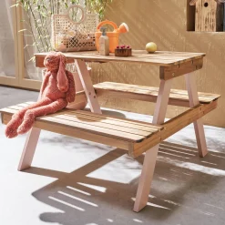 Mesa de piquenique em madeira para crianças, 2 lugares
