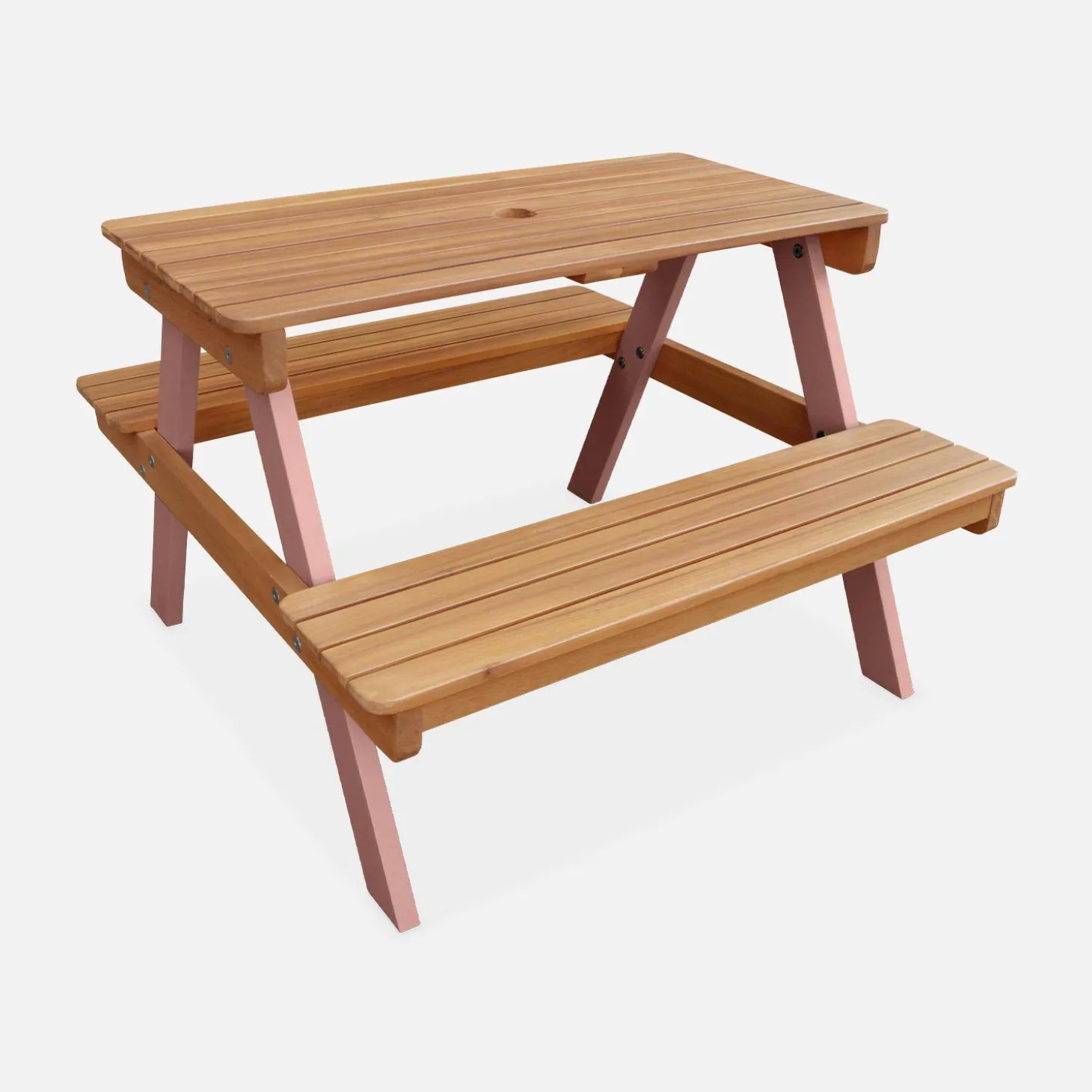 Mesa de piquenique em madeira para crianças, 2 lugares