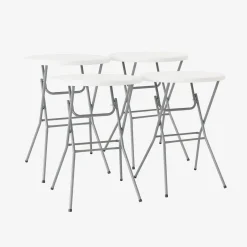 Mesa dobrável para eventos alta em aço, set de 4