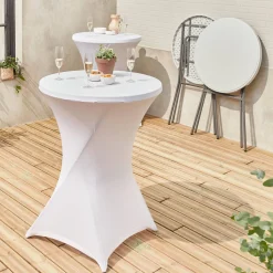 Mesa dobrável para eventos alta com capa de proteção, set de 2