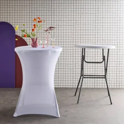 Mesa dobrável para eventos alta com capa de proteção, set de 2