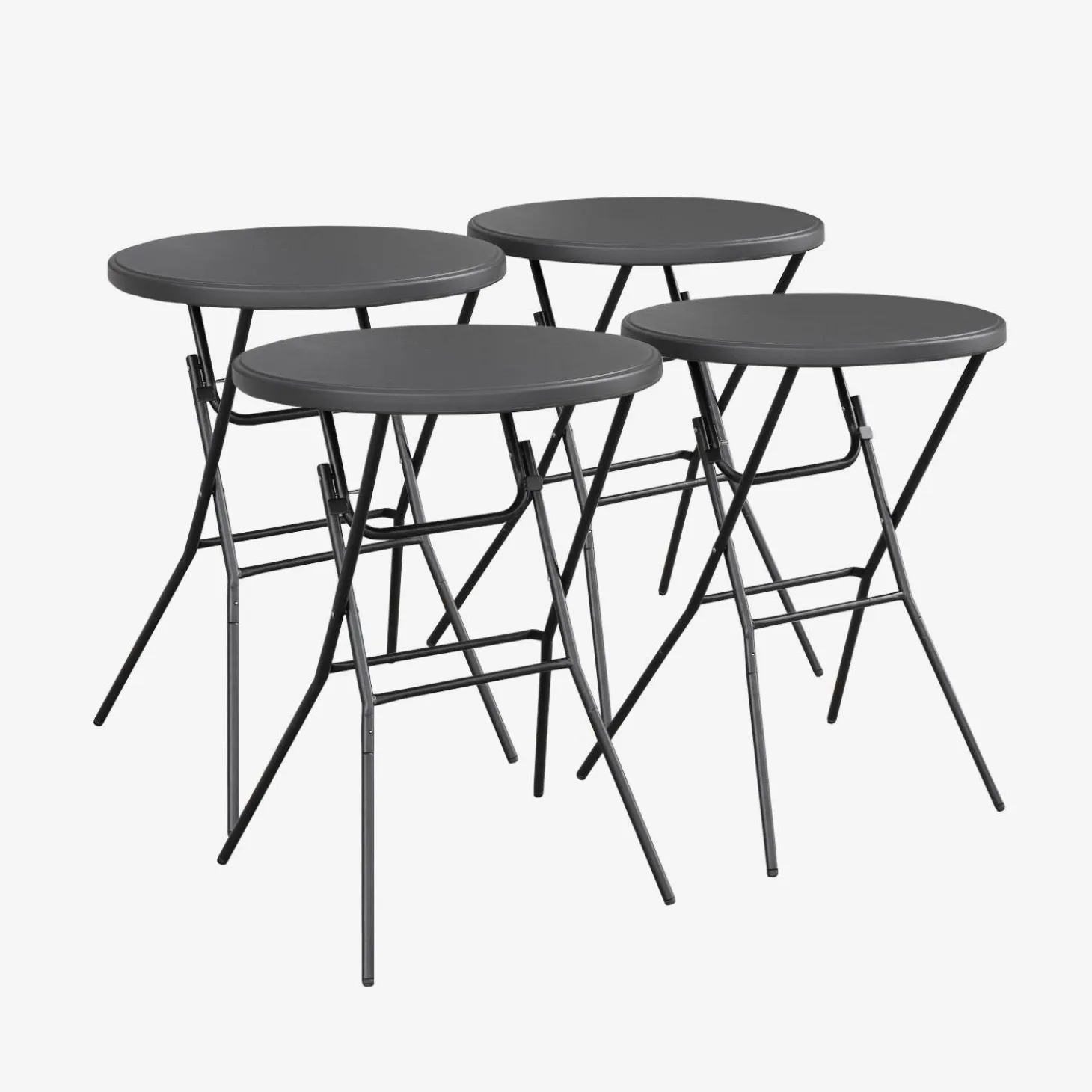 Mesa dobrável para eventos alta em aço, set de 4