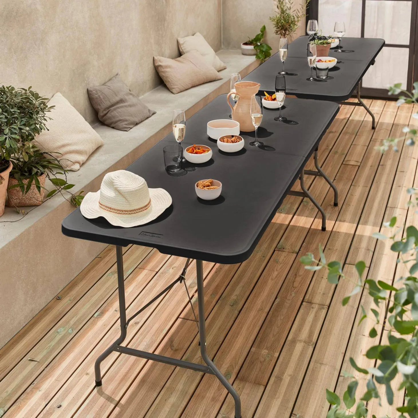 Mesa dobrável para eventos em plástico, set de 2