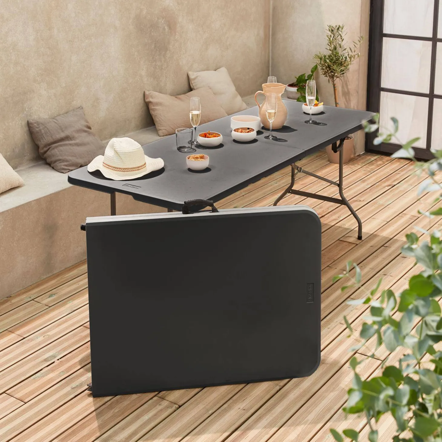 Mesa dobrável para eventos em plástico, set de 2