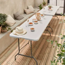 Mesa dobrável para eventos em plástico, set de 2