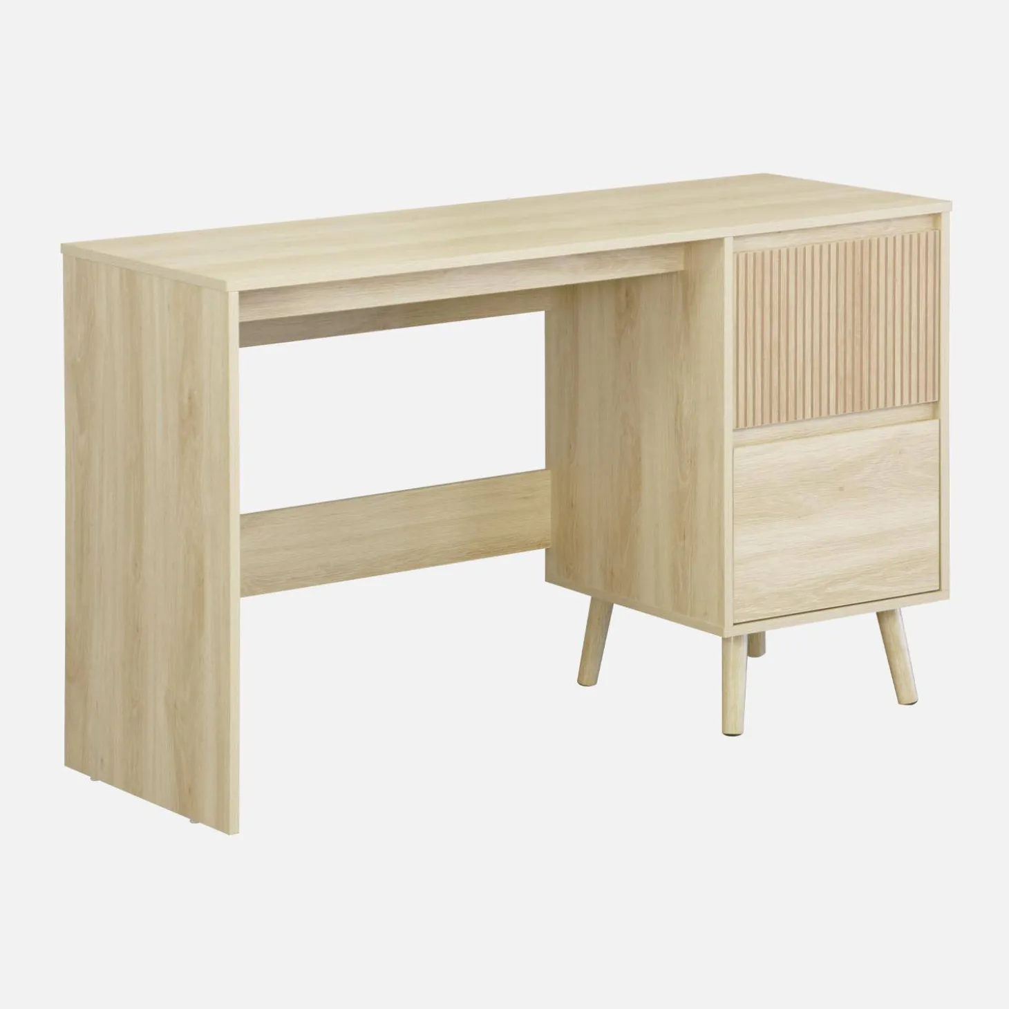 Mesa escandinava de madeira com 2 gavetas