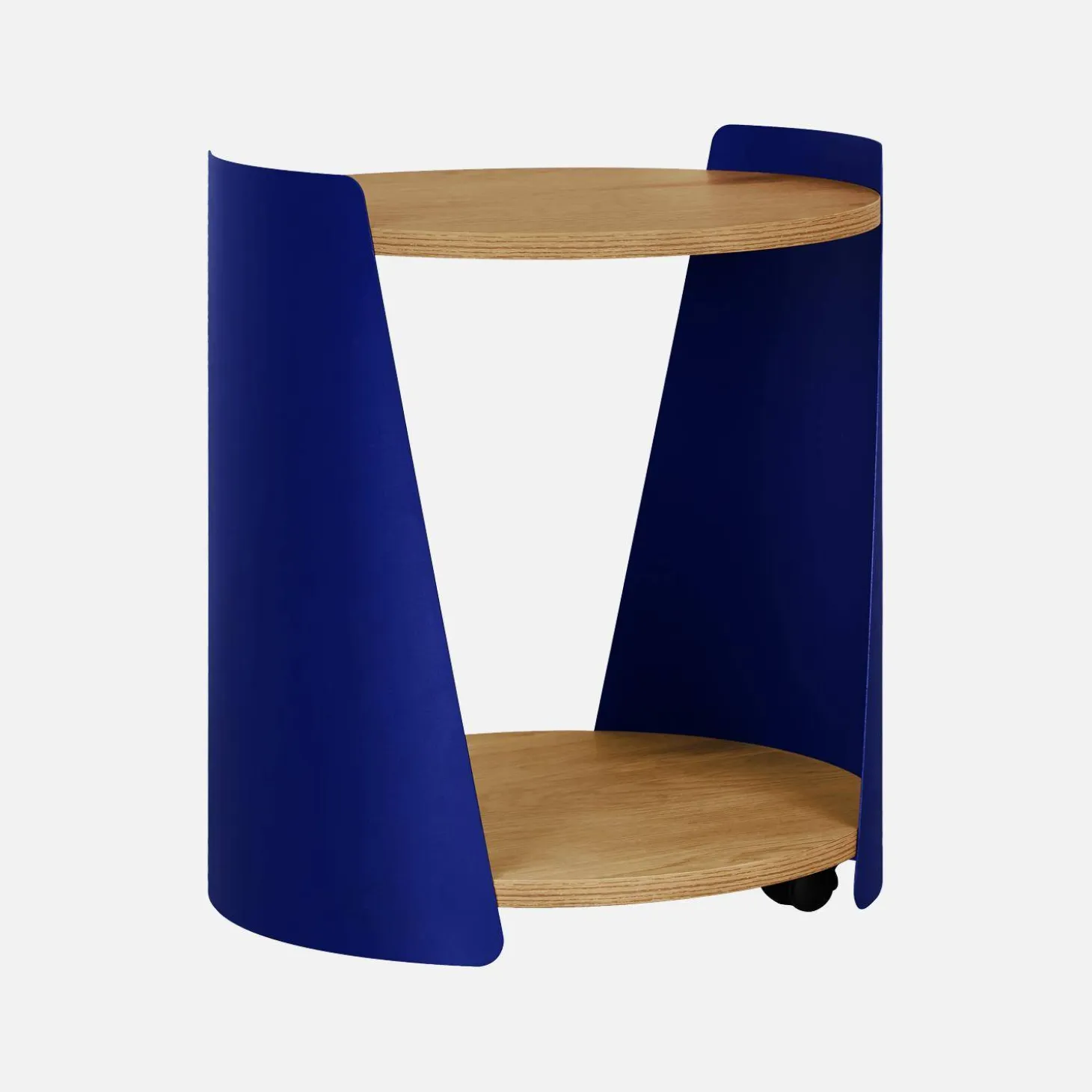 Mesa lateral, mesa de cabeceira em metal e madeira com rodas