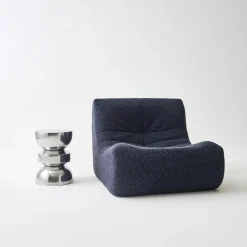 Mesa lateral, mesa de canto, mesa de cabeceira em aço inoxidável Ø32 x H43,5cm