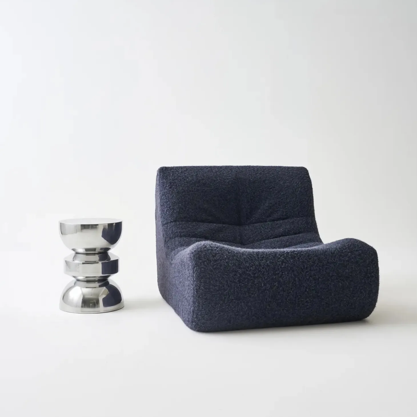 Mesa lateral, mesa de canto, mesa de cabeceira em aço inoxidável Ø32 x H43,5cm