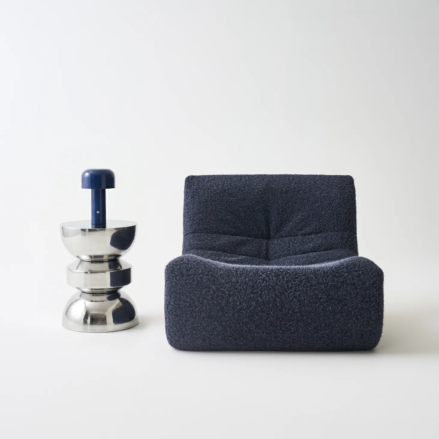 Mesa lateral, mesa de canto, mesa de cabeceira em aço inoxidável Ø32 x H43,5cm