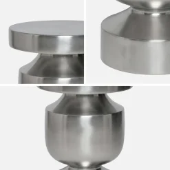 Mesa lateral, mesa de canto, mesa de cabeceira em aço inoxidável Ø30,5 x A43,5cm