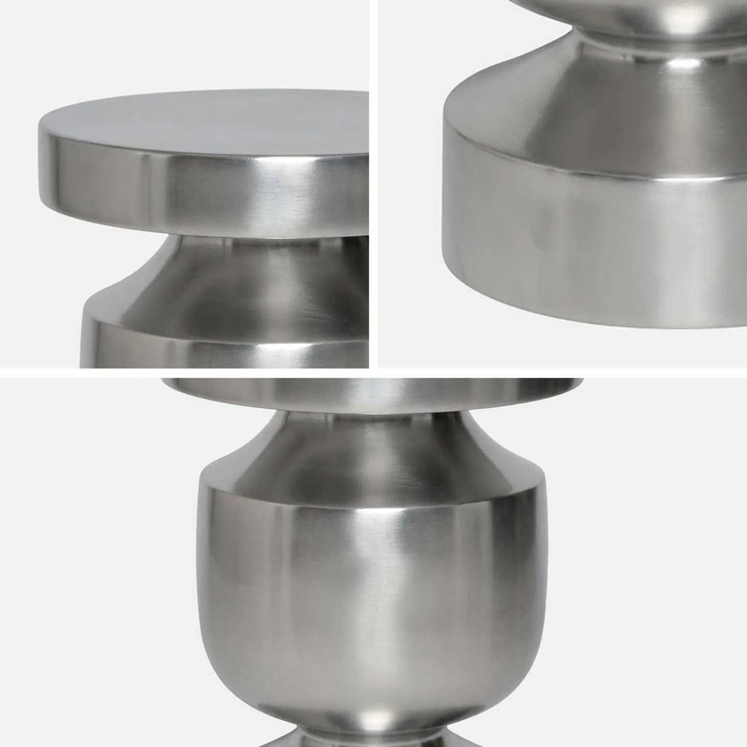 Mesa lateral, mesa de canto, mesa de cabeceira em aço inoxidável Ø30,5 x A43,5cm