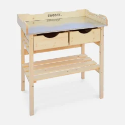 Mesa para vasos com 2 gavetas
