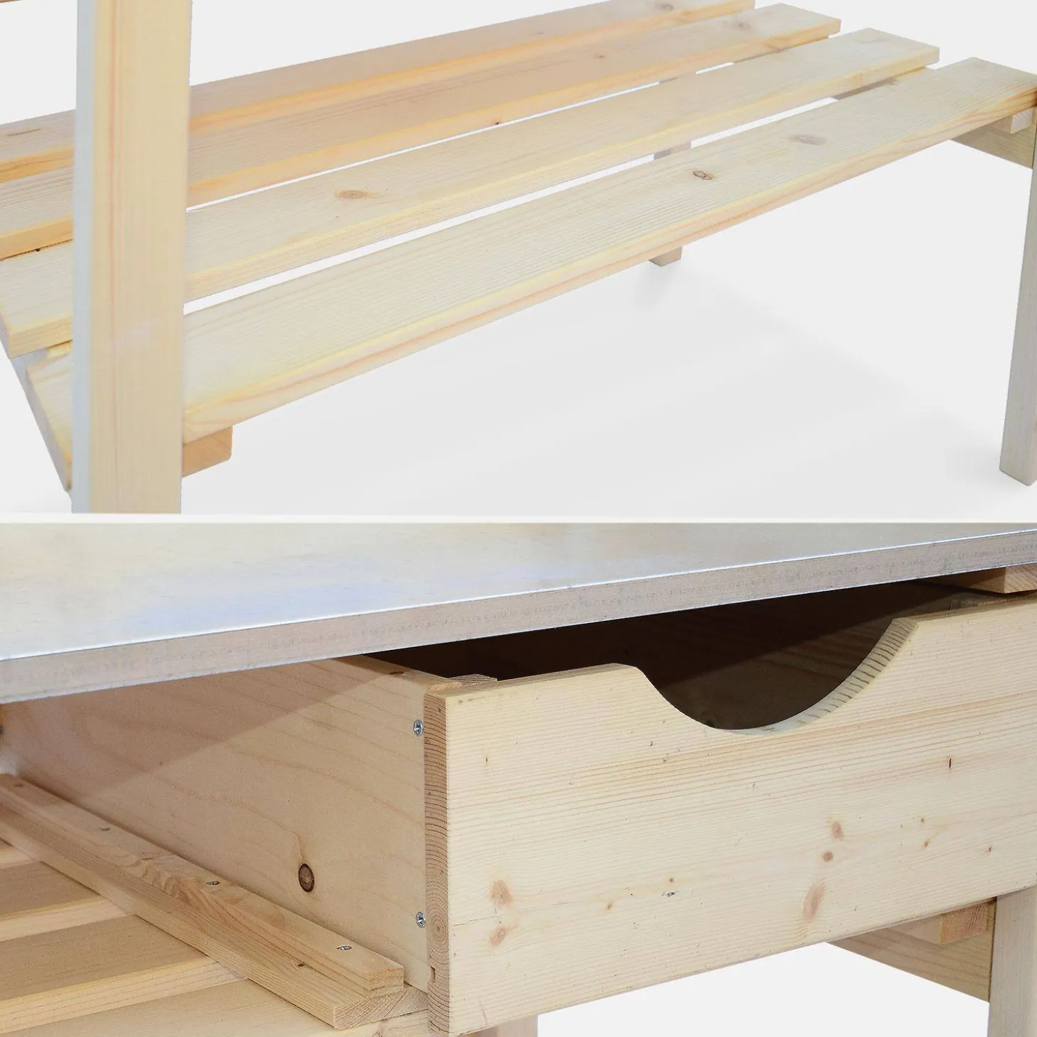 Mesa para vasos com 2 gavetas