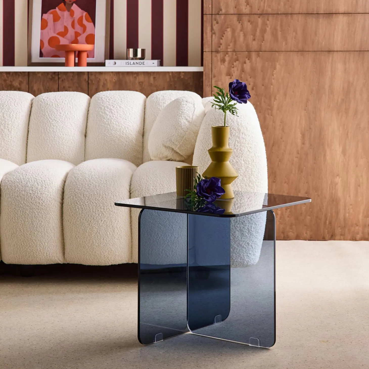 Mesa quadrada em cristal temperado