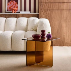 Mesa quadrada em cristal temperado