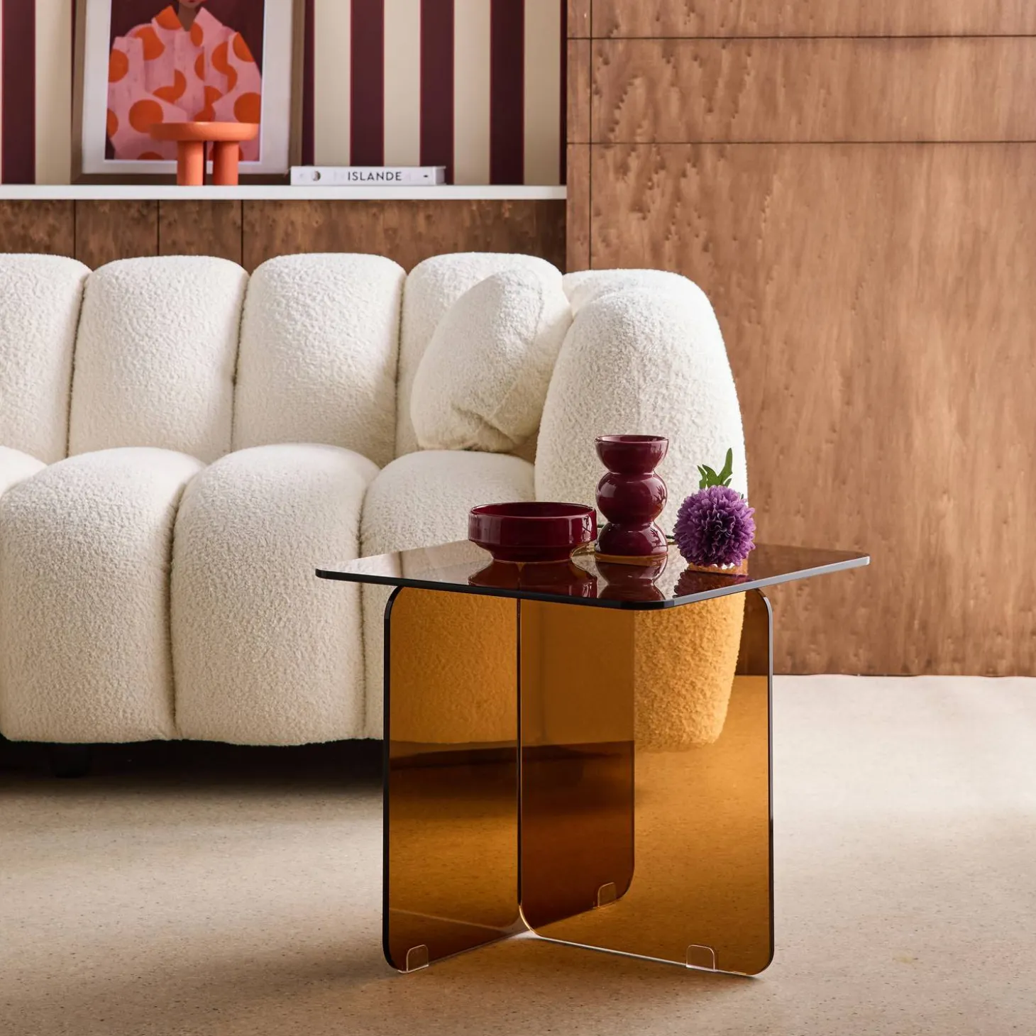 Mesa quadrada em cristal temperado