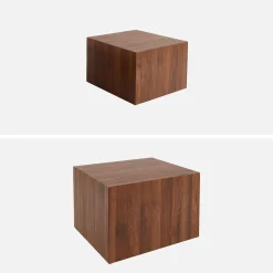 Mesas de centro quadrada com efeito cinza, set de 2