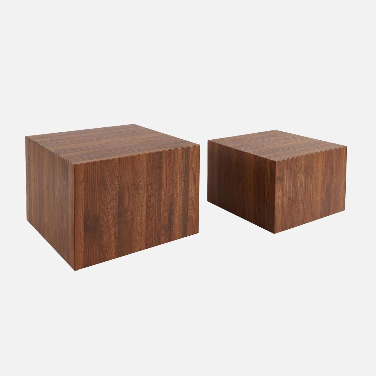 Mesas de centro quadrada com efeito cinza, set de 2