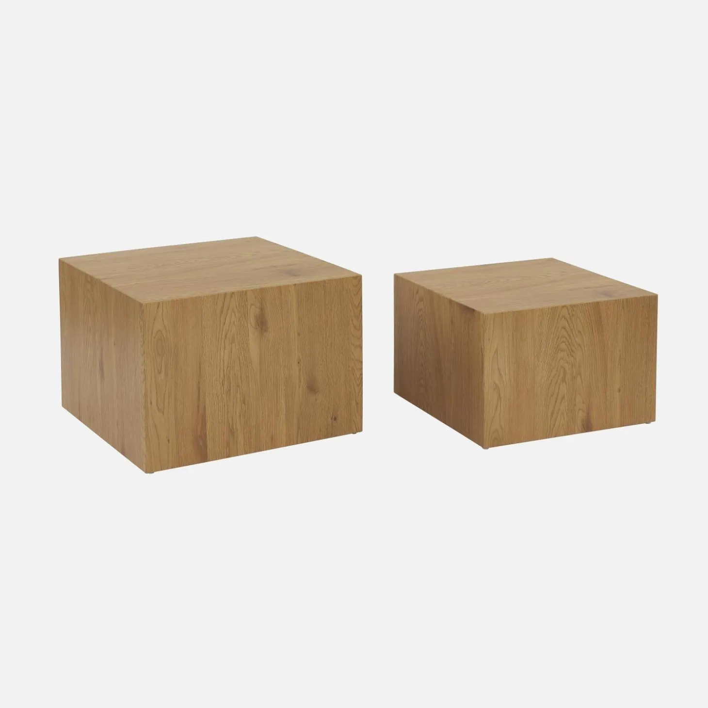 Mesas de centro quadrada com efeito cinza, set de 2