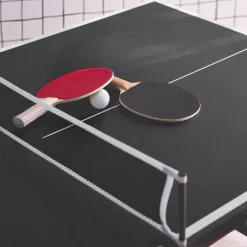 Mini mesa de ping pong dobrável com 4 raquetes e 6 bolas