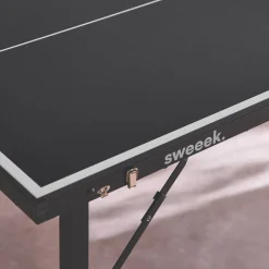 Mini mesa de ping pong dobrável interna com 2 raquetes e 3 bolas, 150 cm