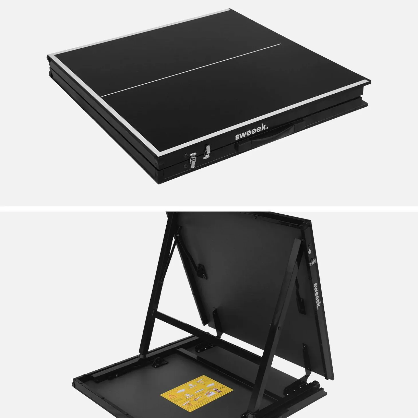 Mini mesa de ping pong dobrável interna com 2 raquetes e 3 bolas, 150 cm