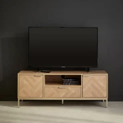 Móvel de TV com efeito de madeira de 120cm