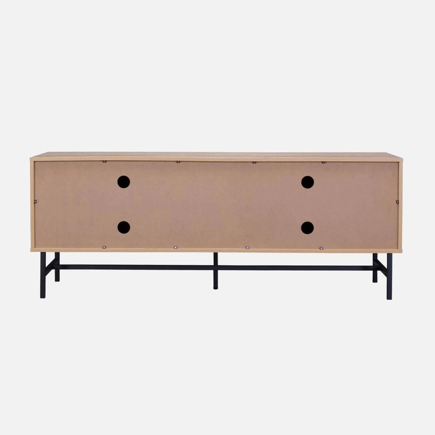 Móvel de TV com efeito de madeira ranhurada, 160cm