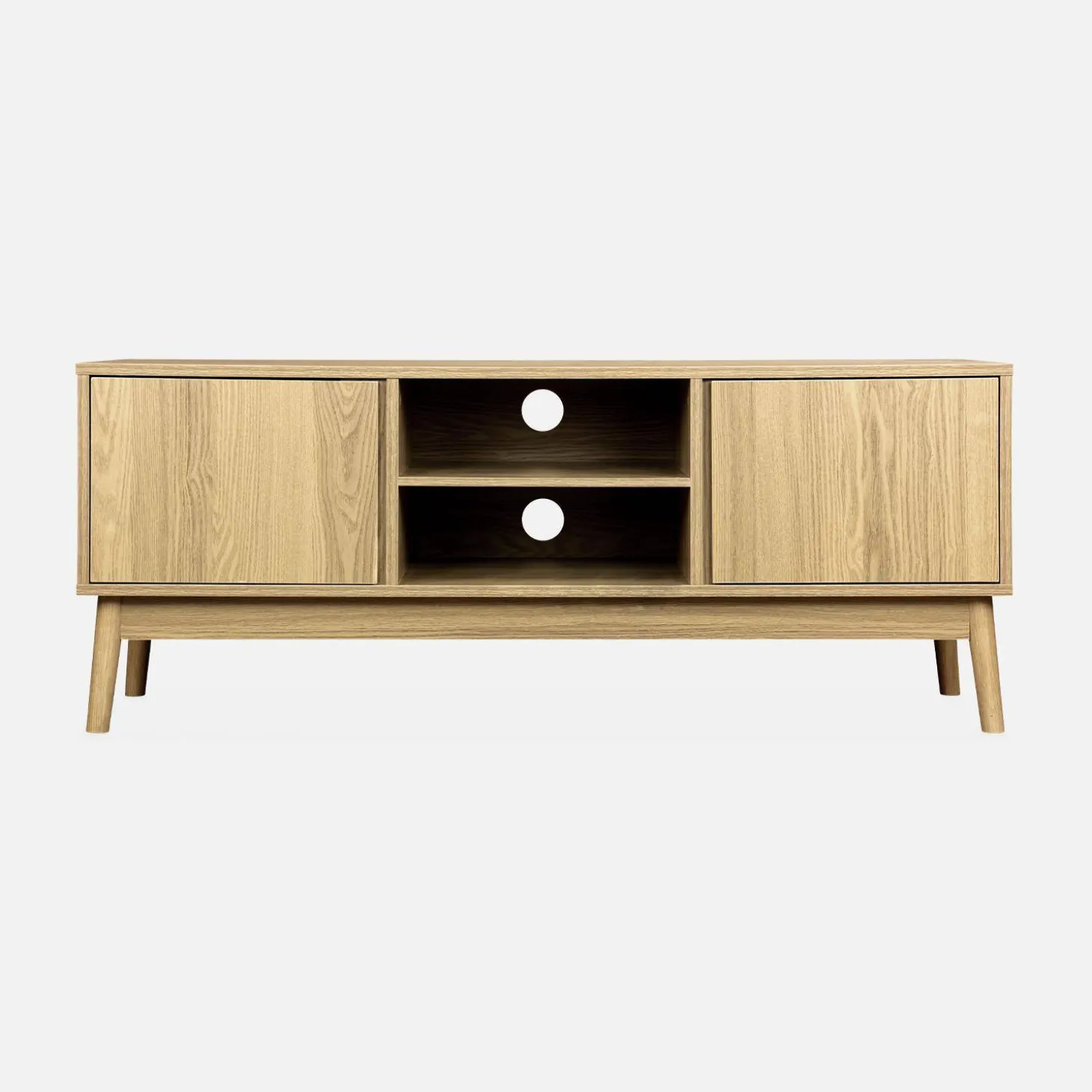 Móvel de TV com efeito madeira de 2 portas, 120cm