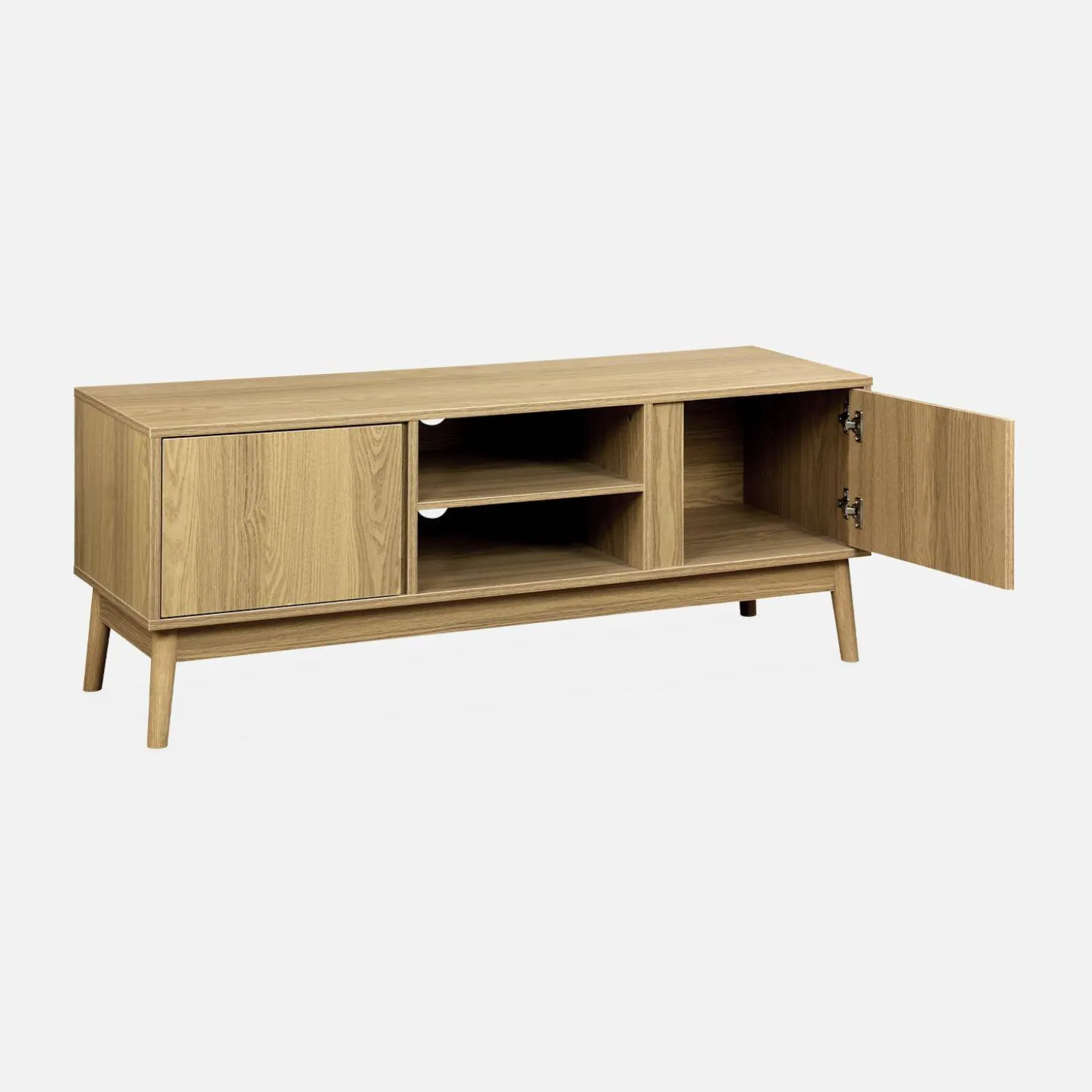 Móvel de TV com efeito madeira de 2 portas, 120cm