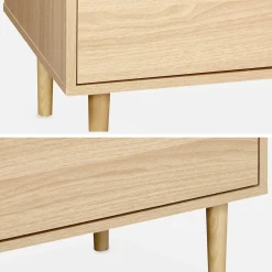 Móvel de TV com efeito madeira e 2 portas, 160cm