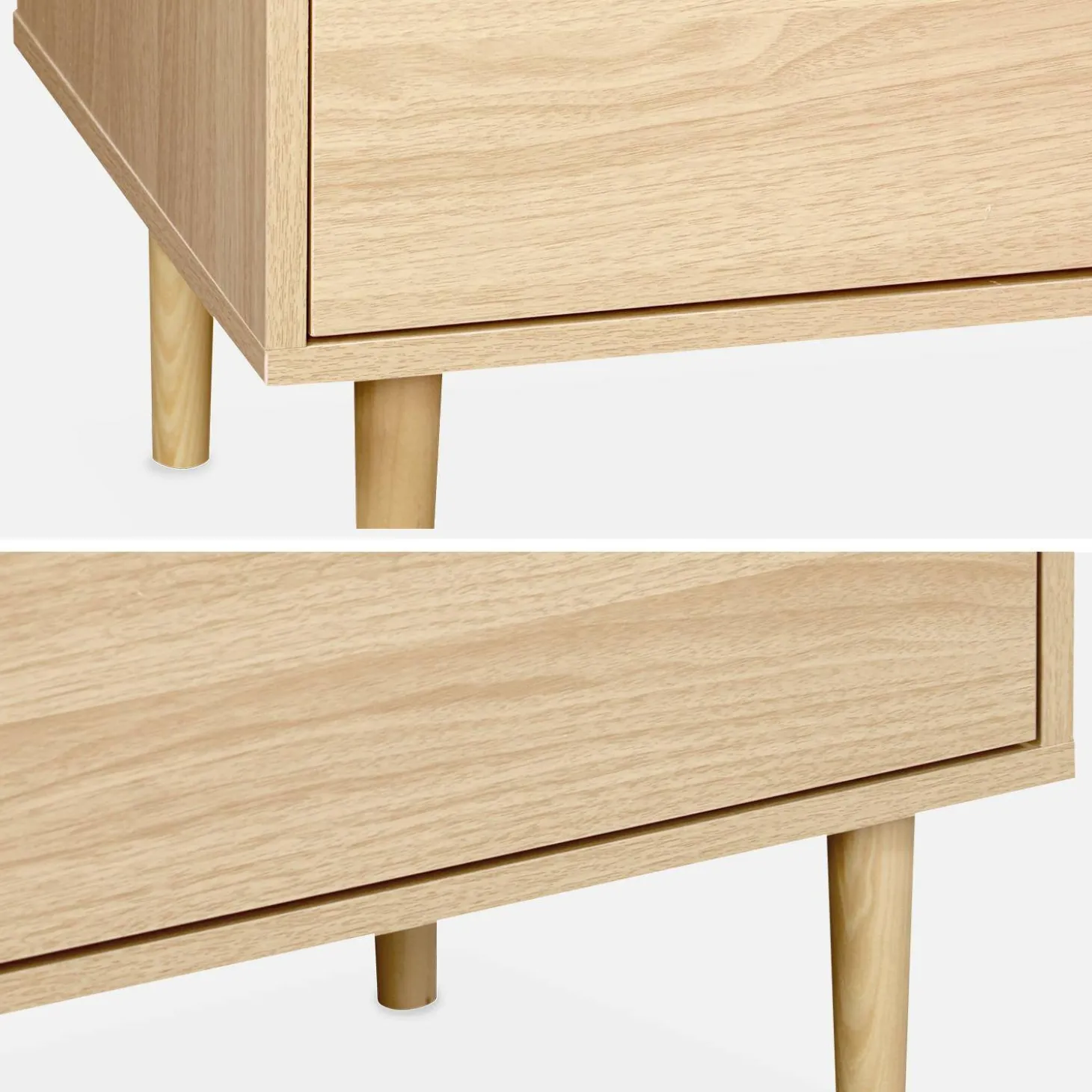 Móvel de TV com efeito madeira e 2 portas, 160cm