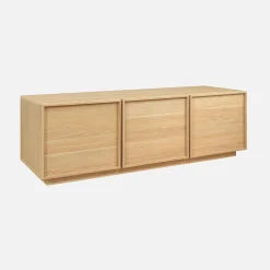 Móvel de TV decorativo madeira 3 portas, 140cm