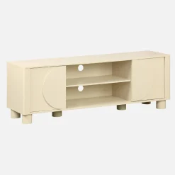 Móvel de TV efeito madeira mel de 2 portas, 155cm