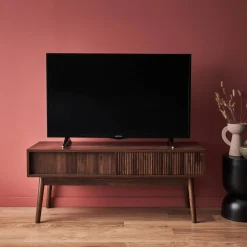 Móvel de TV em madeira de 2 portas, 115cm