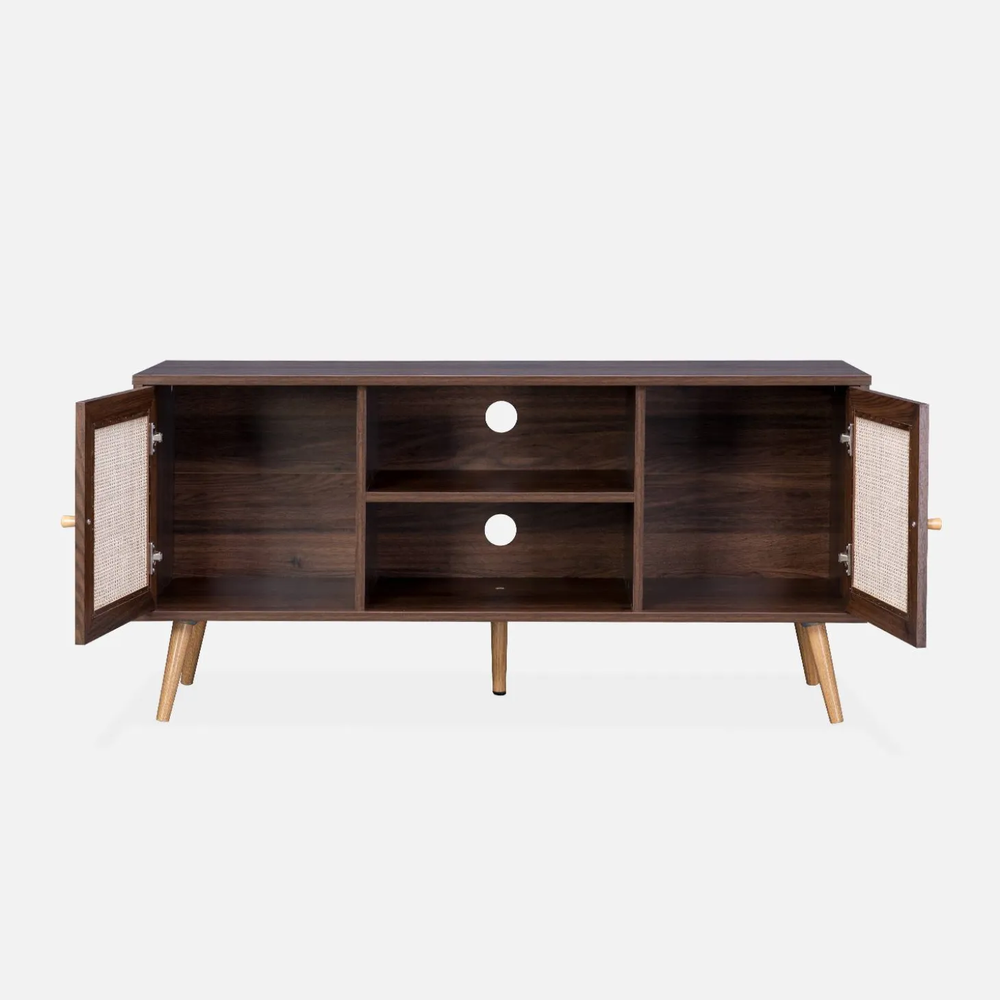 Móvel de TV escandinavo em vime, 120cm