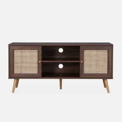 Móvel de TV escandinavo em vime, 120cm