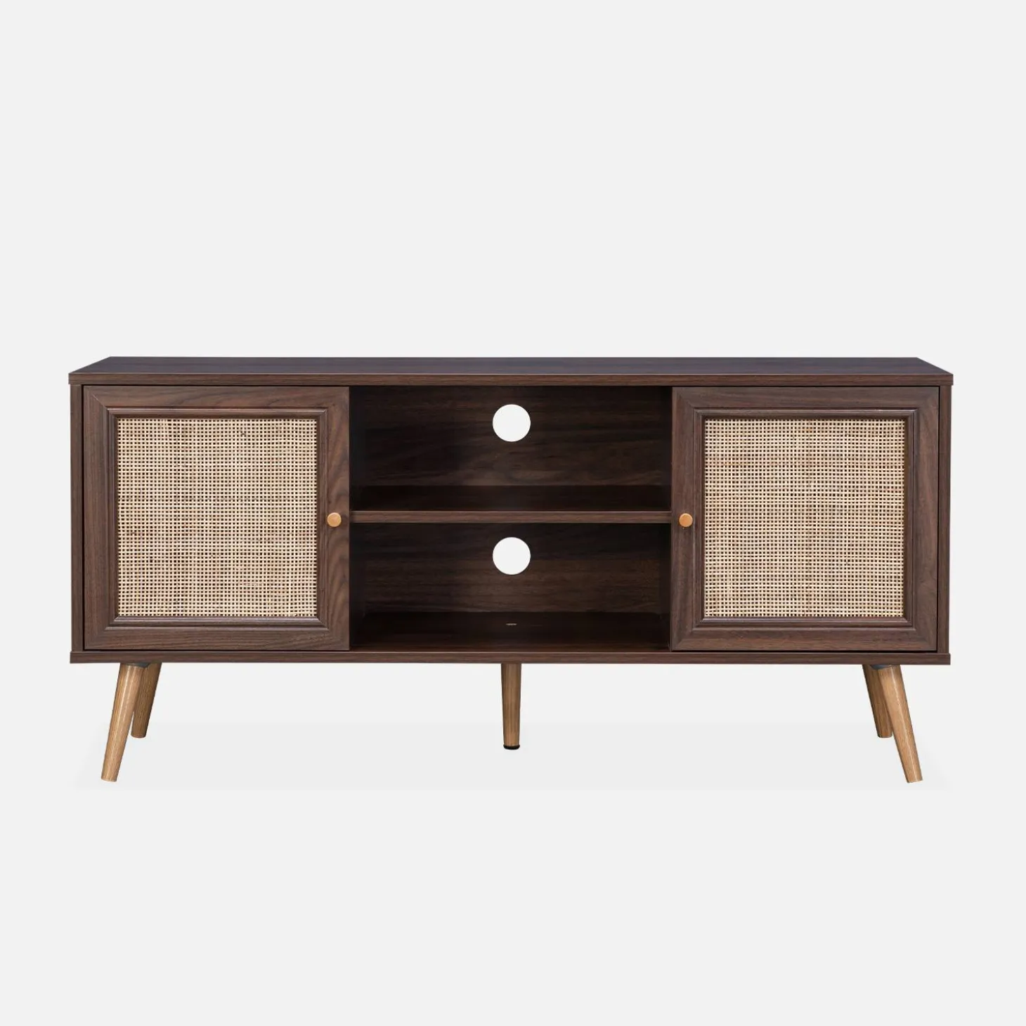 Móvel de TV escandinavo em vime, 120cm