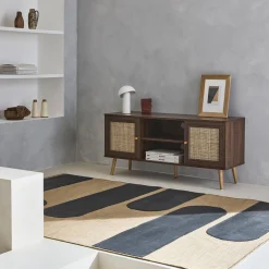 Móvel de TV escandinavo em vime, 120cm