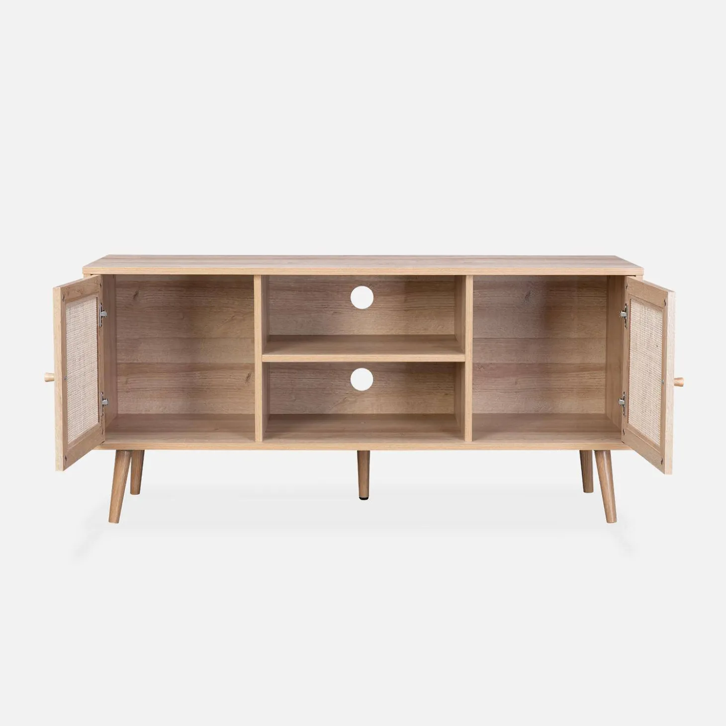 Móvel de TV escandinavo em vime, 120cm